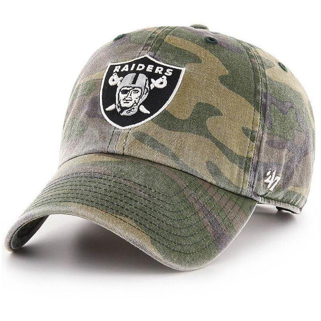 Mens 47 Camo Las Vegas Raiders Woodland Clean Up Adjustable Hat Product Image