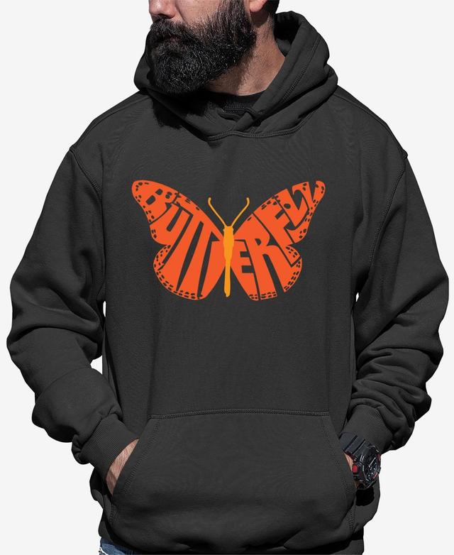 La Pop Art Butterfly - Mens Word Art Hooded Sweatshirt Product Image