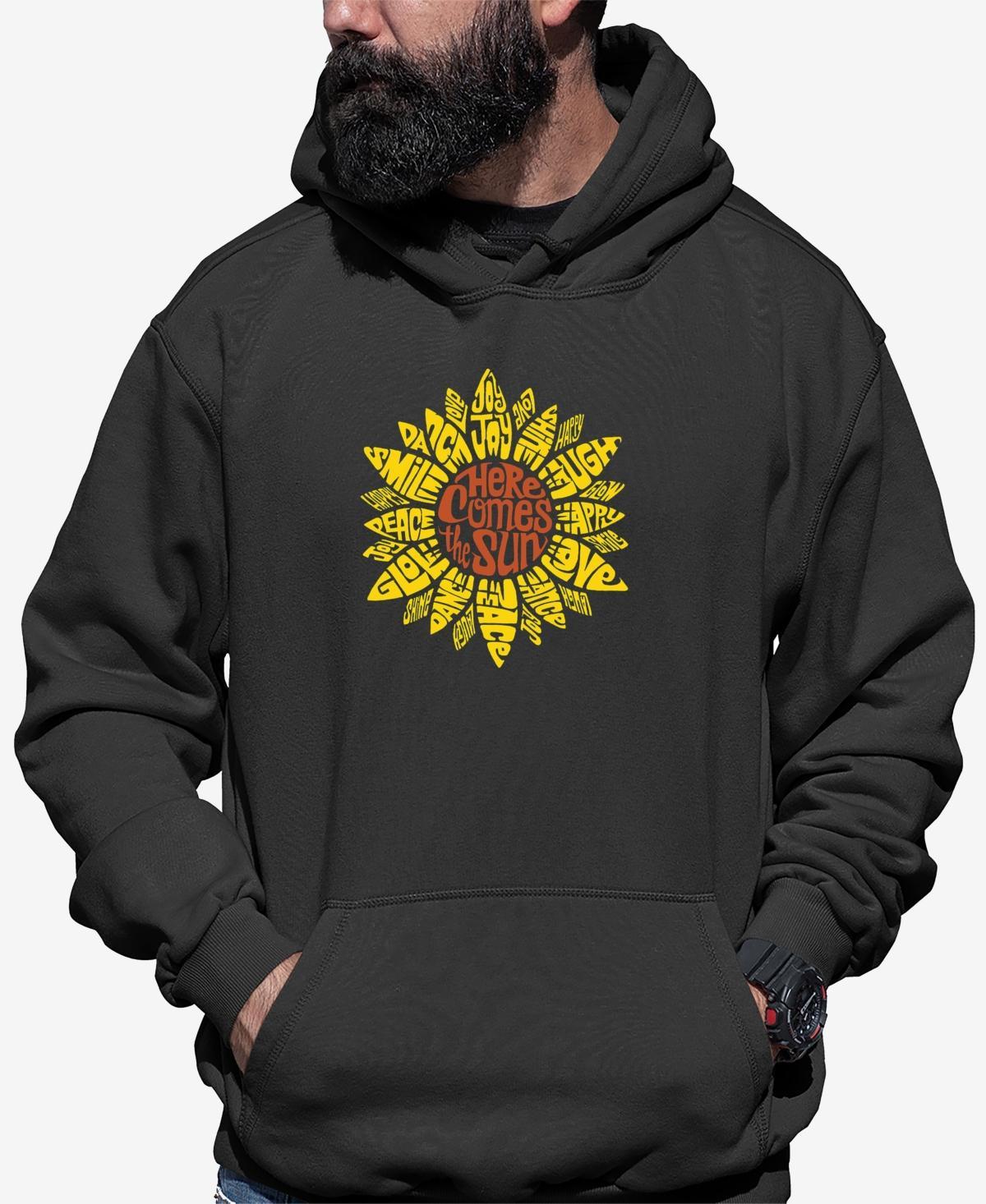 La Pop Art Mens Sunflower Word Art Hooded Sweatshirt Product Image