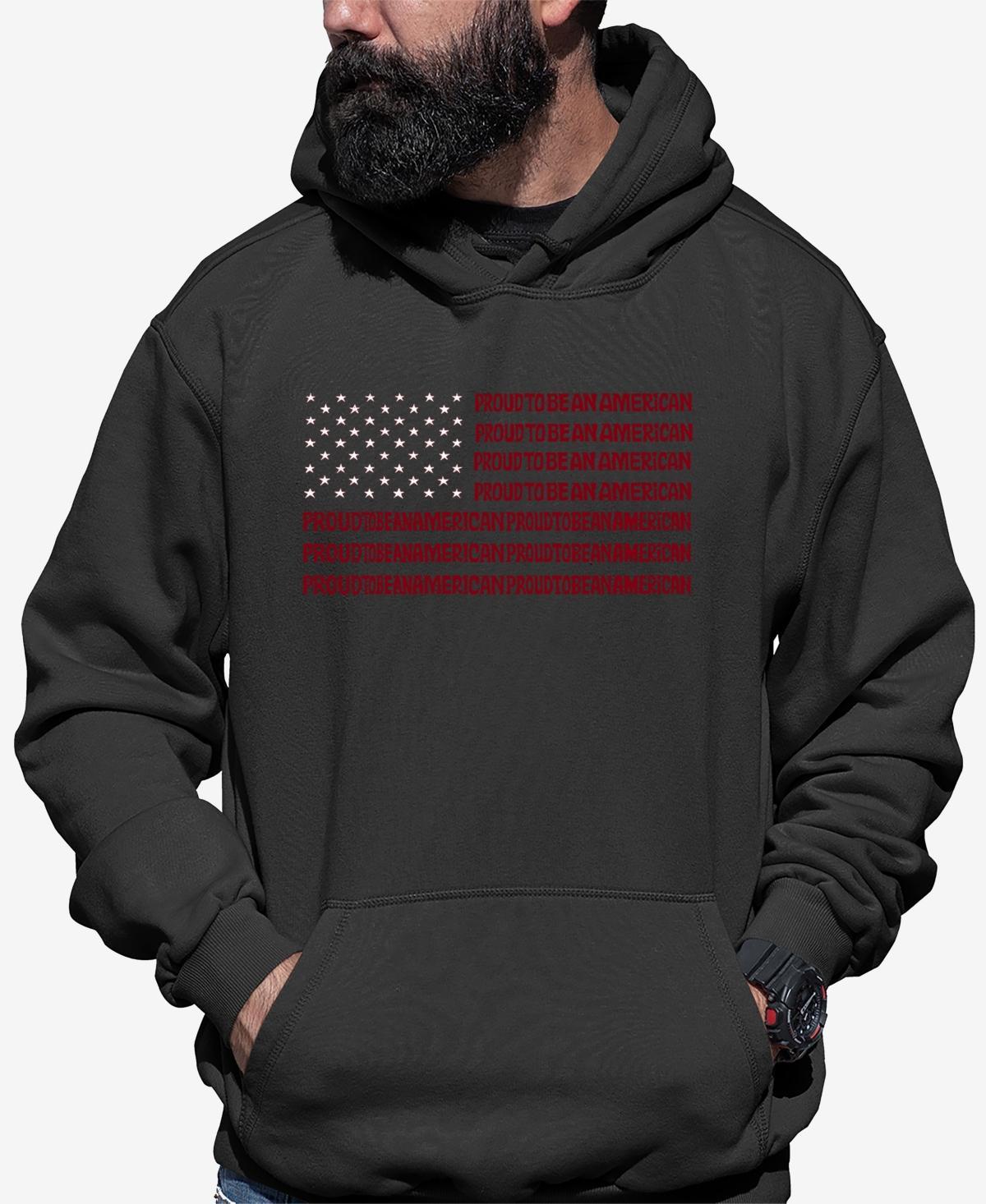 La Pop Art Proud To Be An American - Mens Word Art Hooded Sweatshirt Product Image