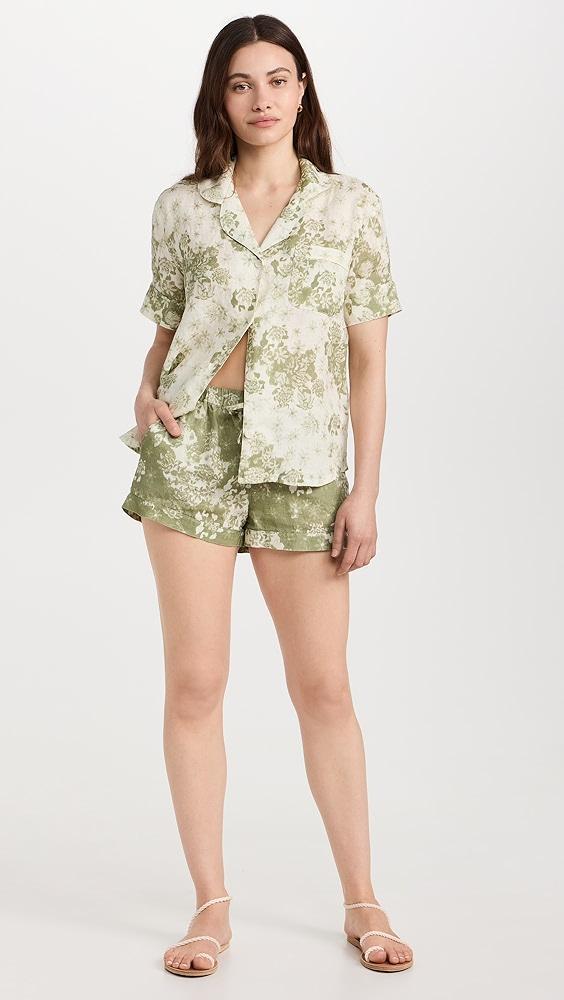 Desmond & Dempsey Short Sleeve PJ Set Flowers of Time Print | Shopbop Product Image