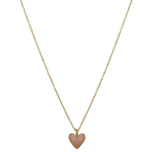 Sparkle Allure Drusy 16 Inch Box Heart Chain Necklace, One Size , Dark Grey Product Image