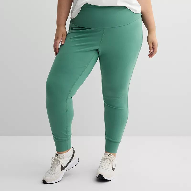 Plus Size Tek Gear Essential Soft Foldover Jogger Pants, Womens Product Image