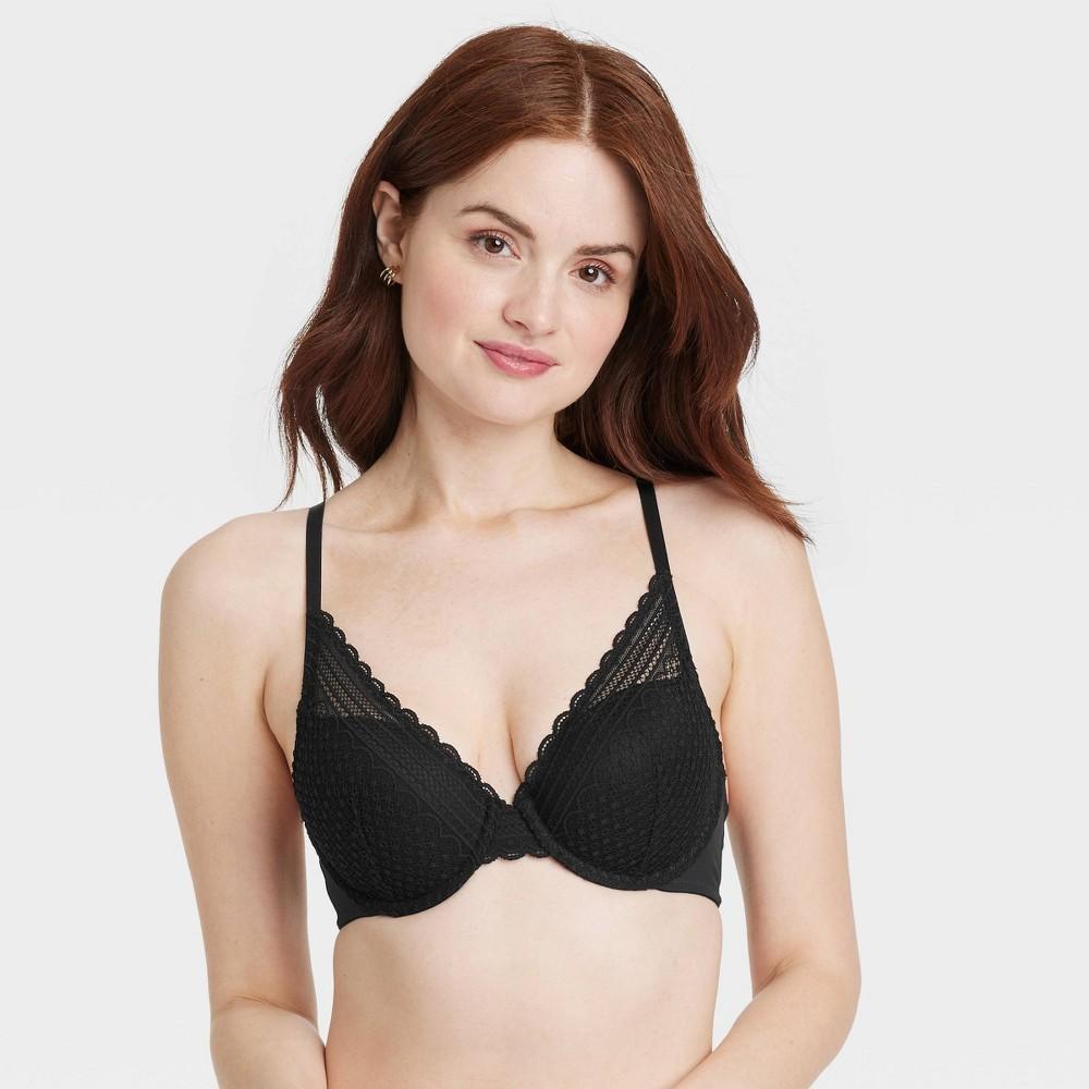 Womens Plunge Push-Up Bra - Auden Black 38DDD Product Image