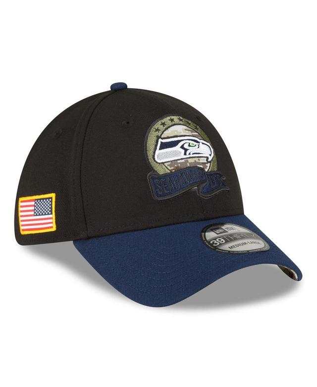 Mens New Era Black Seattle Seahawks 2022 Salute To Service 39THIRTY Flex Hat - Black Product Image