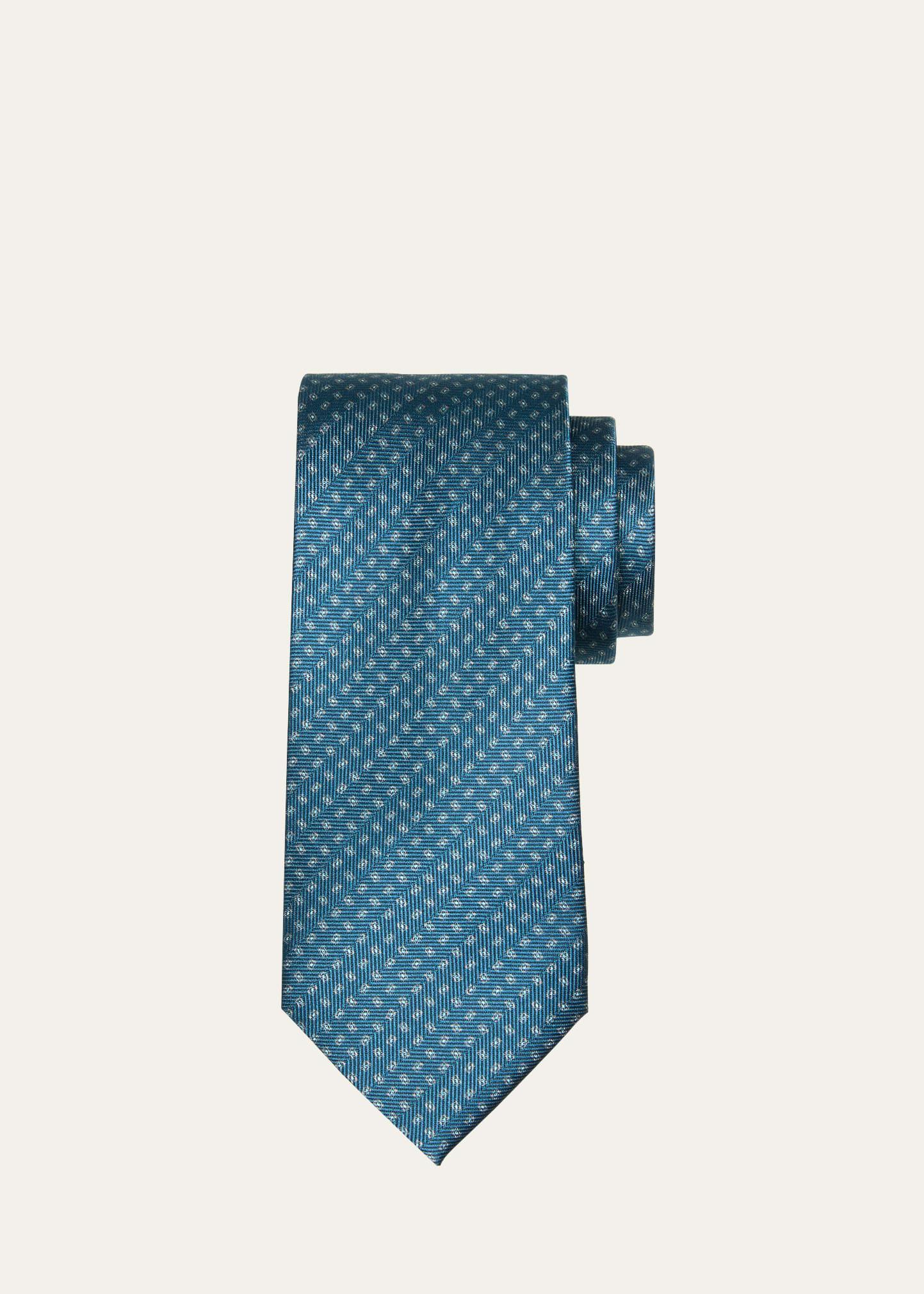 Mens Silk Micro-Geometric Tie Product Image