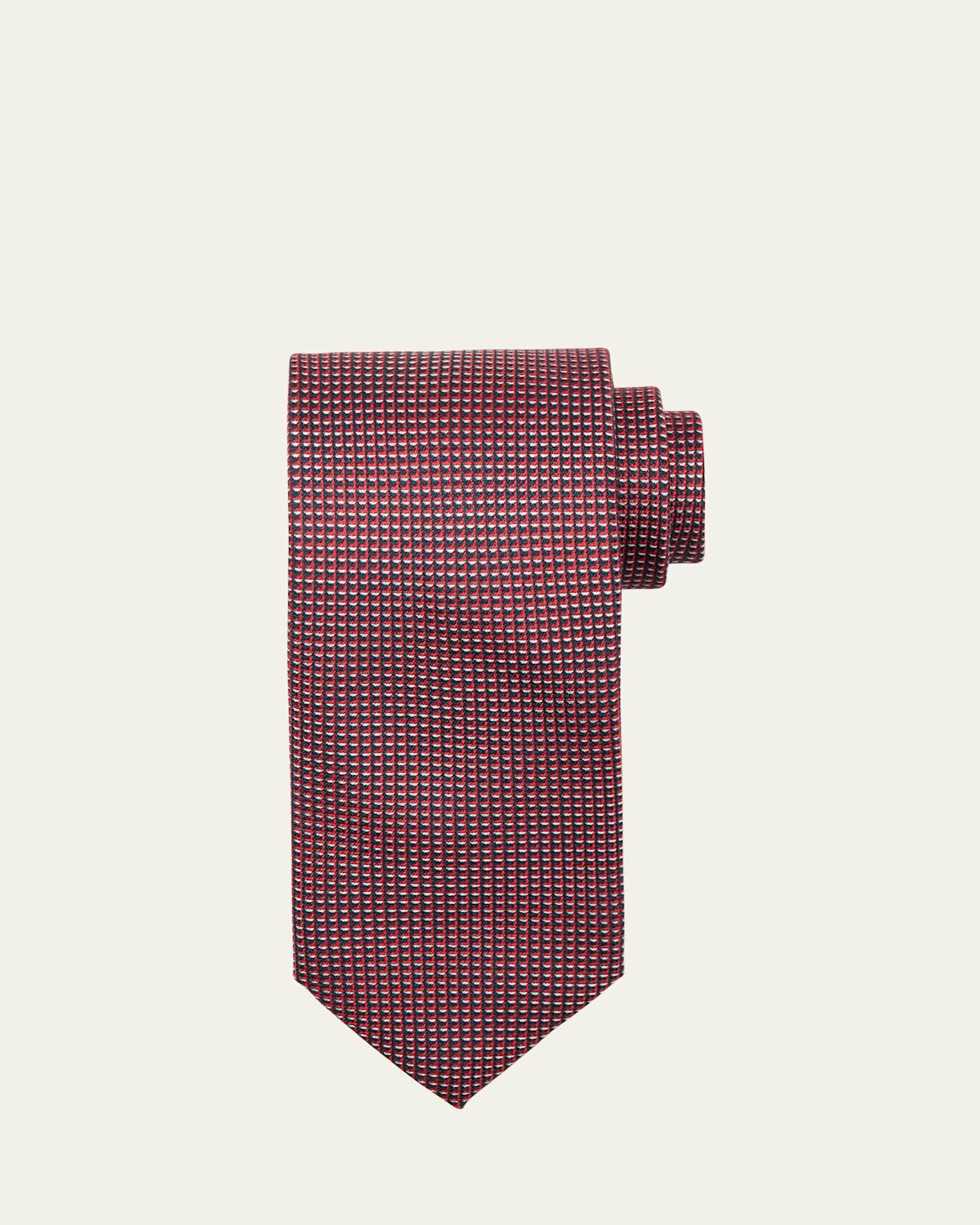 Mens Micro-Geometric Silk Tie Product Image