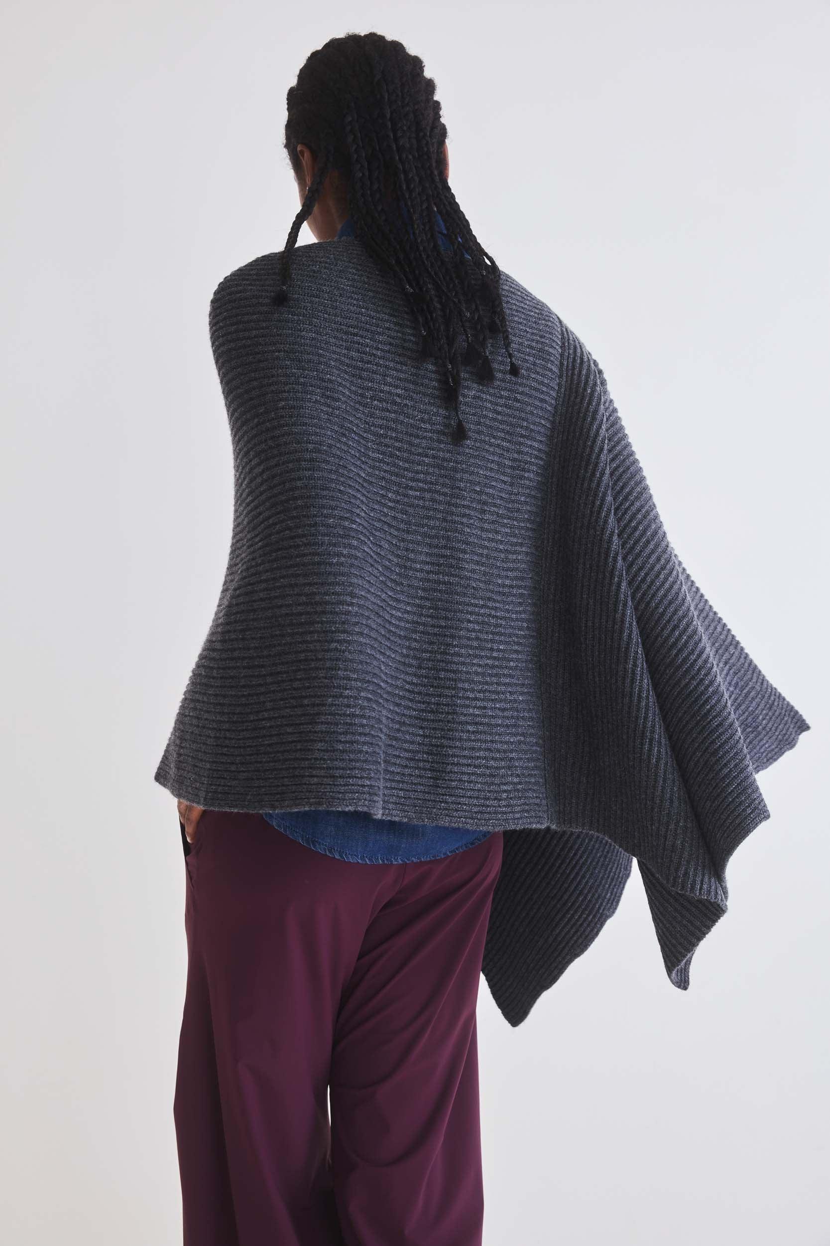 The Ribbed Knit Poncho Product Image