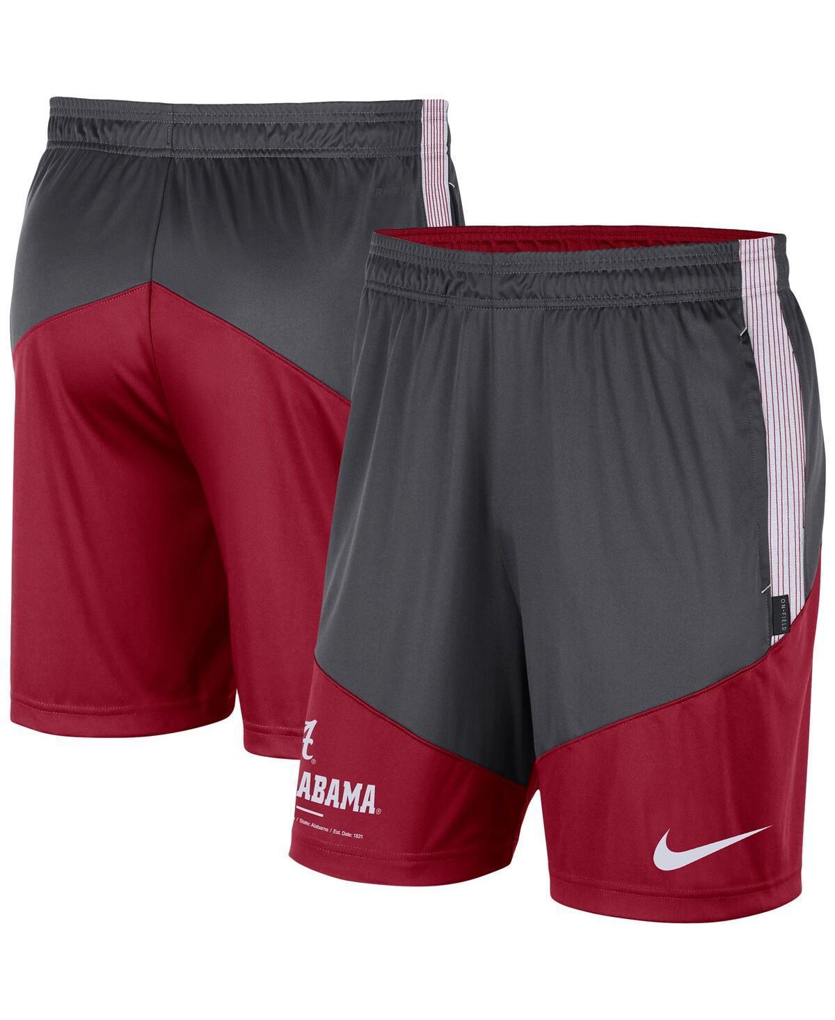 Mens Nike Anthracite/Crimson Alabama Crimson Tide Team Performance Knit Shorts Grey Product Image