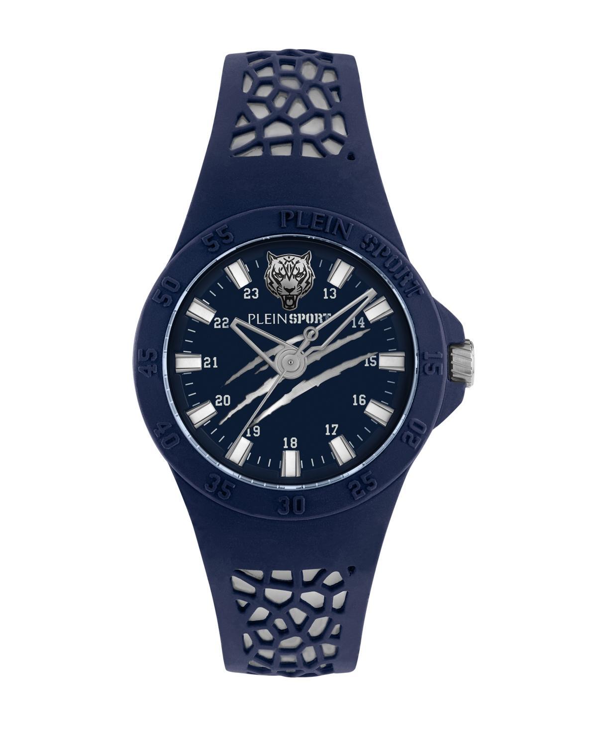 Plein Sport Mens Thunderstorm Blue Silicone Strap Watch 40mm - Blue Product Image