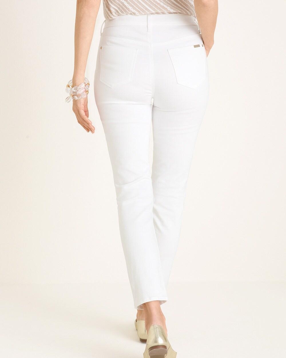 No-Stain White Girlfriend Ankle Jeans Product Image