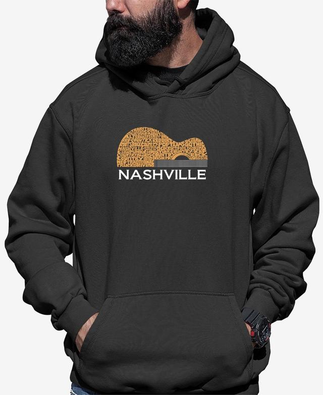 La Pop Art Mens Nashville Guitar Word Art Hooded Sweatshirt Product Image