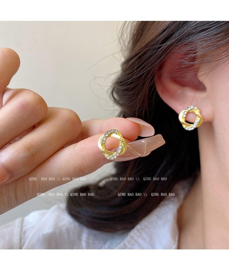 CZ Hoop Stud Earring Product Image