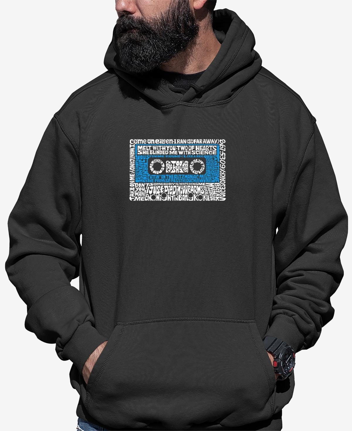 La Pop Art Mens 80s One Hit Wonders Word Art Hooded Sweatshirt Product Image