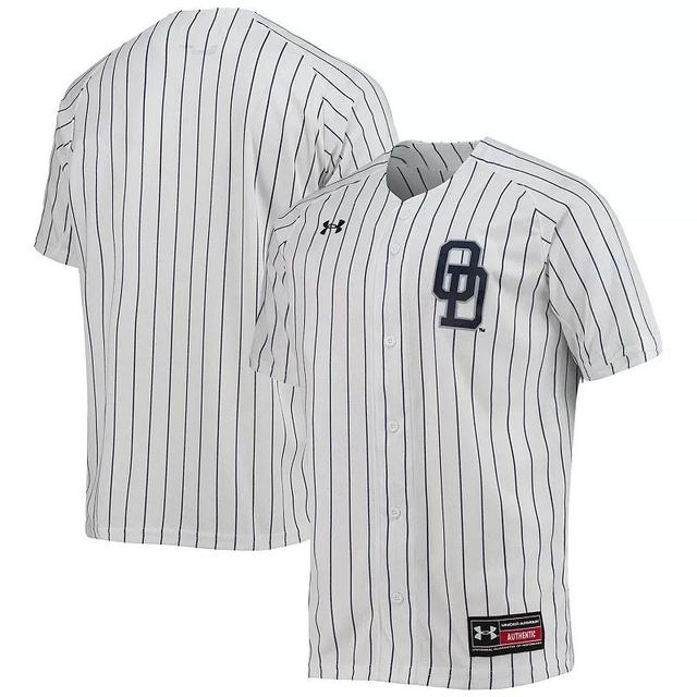 Mens Under Armour White Old Dominion Monarchs Pinstripe Replica Baseball Jersey Product Image