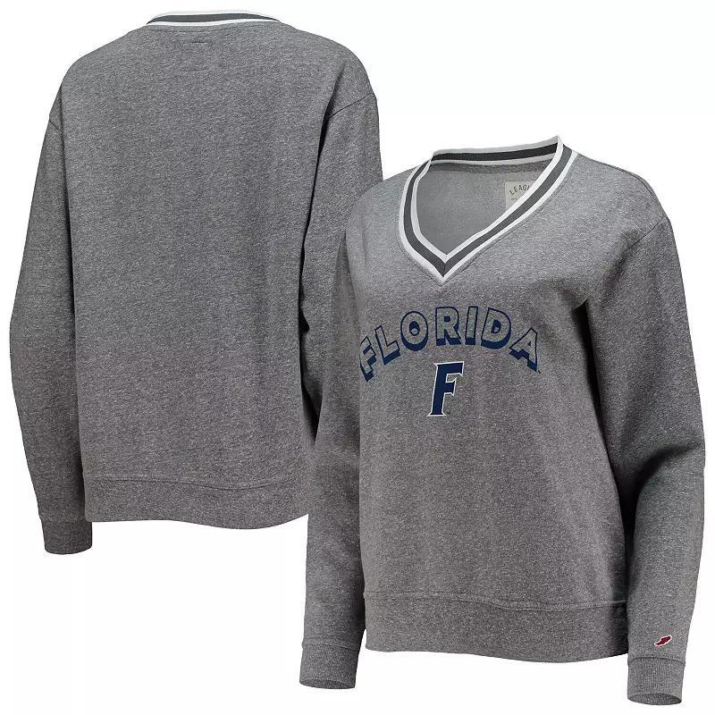 Womens League Collegiate Wear Heathered Gray Florida Gators Victory Springs Tri-Blend V-Neck Pullover Sweatshirt Product Image