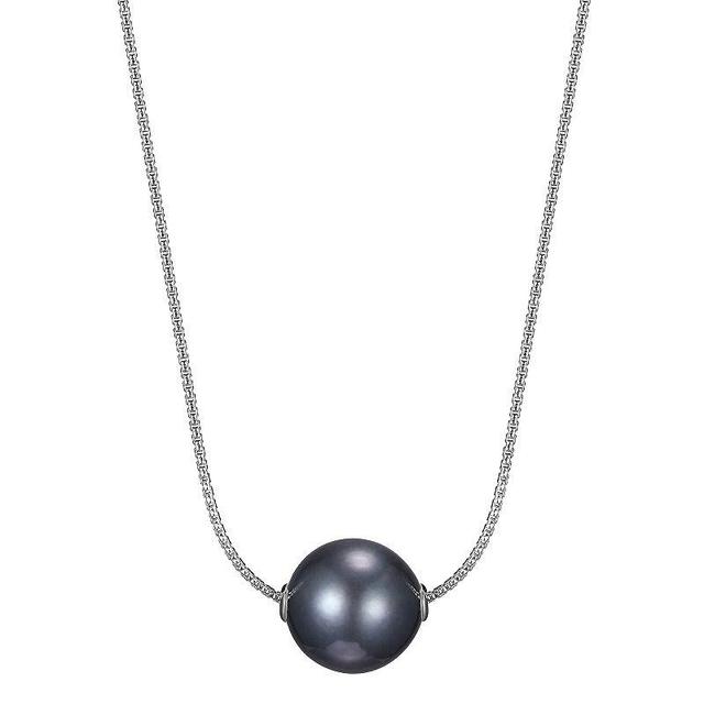 Maralux Sterling Silver Tahitian Cultured Black Pearl Necklace, Womens Product Image