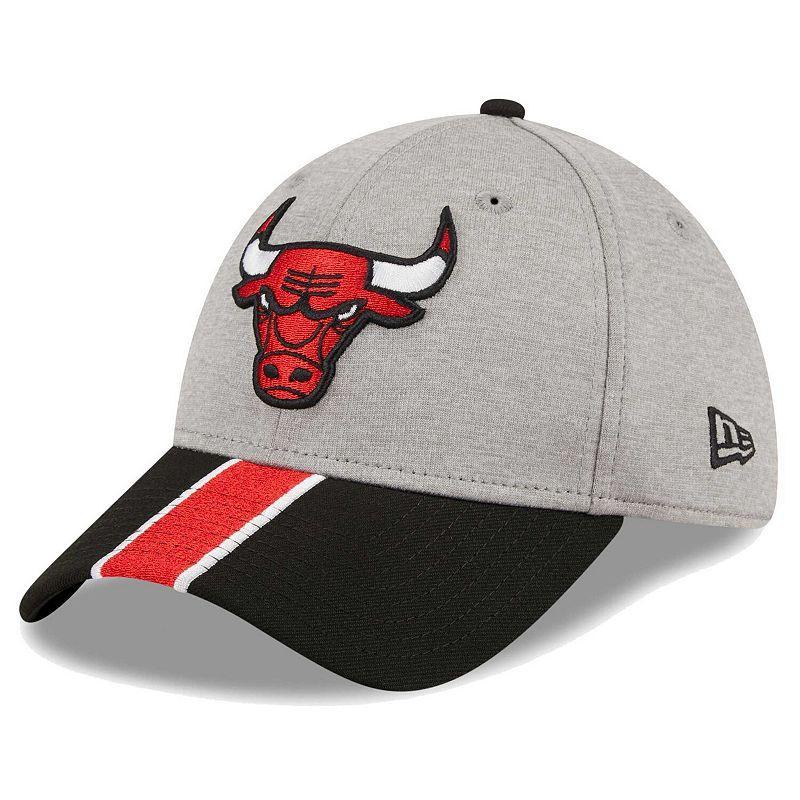 Mens New Era Gray/Black Chicago Bulls Striped 39THIRTY Flex Hat Product Image