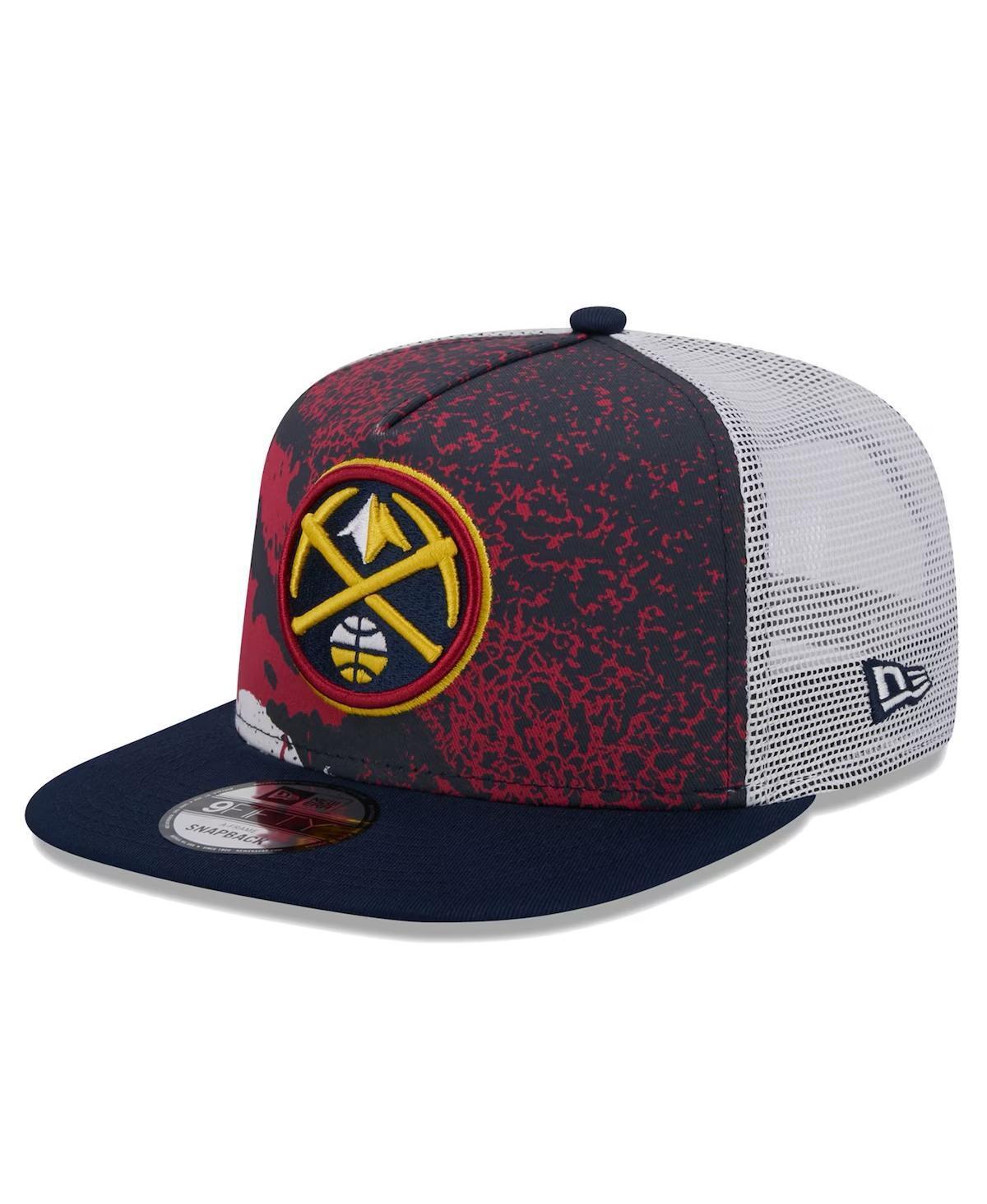 Mens New Era Denver Nuggets Court Sport Speckle 9FIFTY Snapback Hat, Blue Product Image