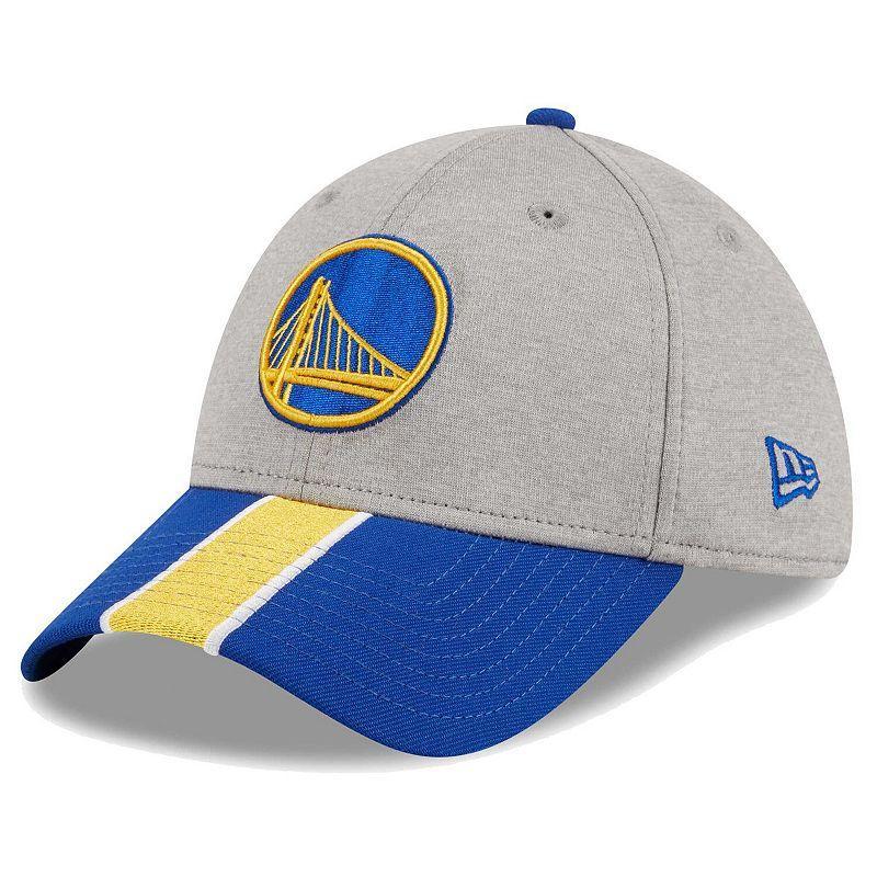 Mens New Era Gray/Royal Golden State Warriors Striped 39THIRTY Flex Hat Product Image