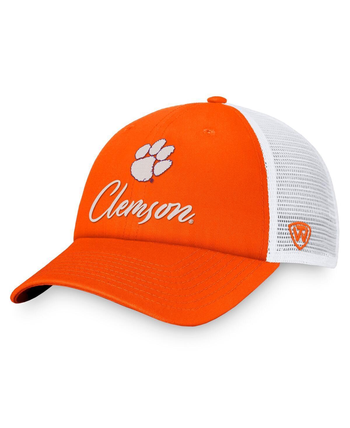 Top of the World Womens Orange Clemson Tigers Charm Trucker Adjustable Hat - Orange, White Product Image