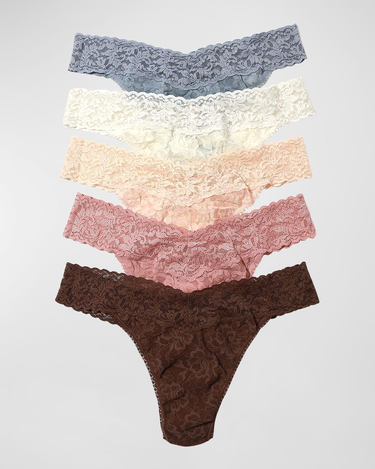 Hanky Panky Assorted 5-Pack Lace Original Rise Thongs Product Image