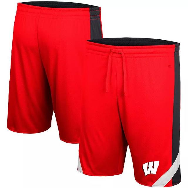 Mens Colosseum /Black Wisconsin Badgers Big & Tall Team Reversible Shorts Product Image