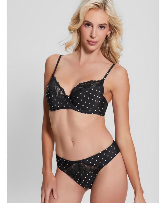 Guess Womens Chantelle Polka Dot Balconette Bra - Small black Product Image