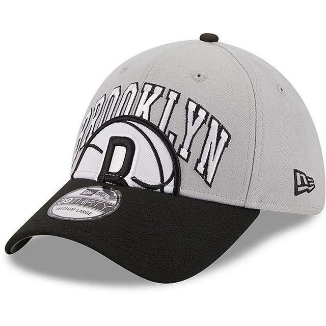 Mens New Era Gray/Black Brooklyn Nets Tip-Off Two-Tone 39THIRTY Flex Hat Grey Product Image