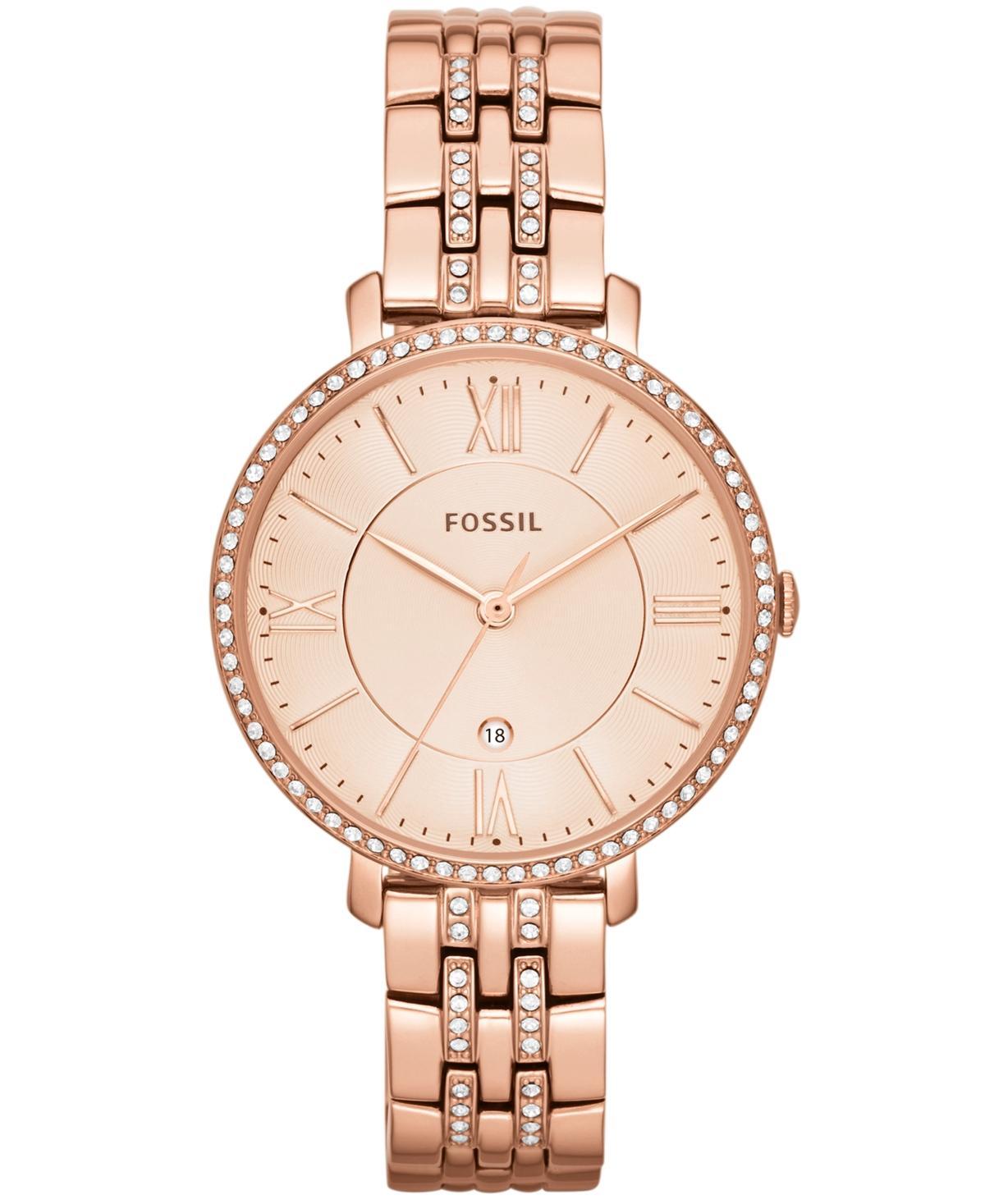 Fossil Womens Jacqueline Rose Gold-Tone Stainless Steel Bracelet Watch 36mm ES3546 Product Image