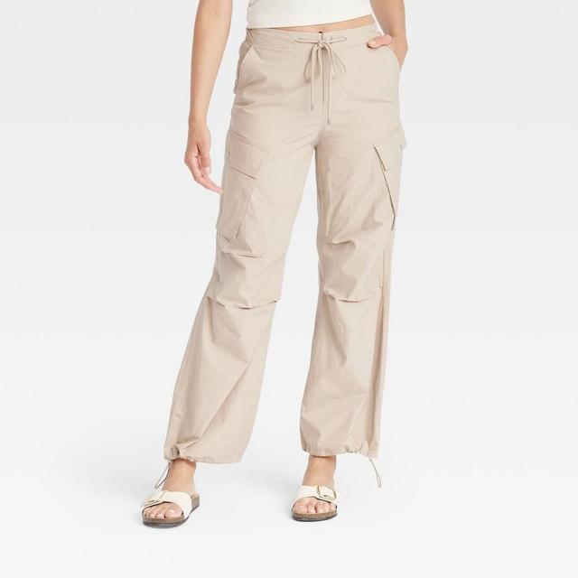 Womens Mid-Rise Straight Leg Cargo Pants - Universal Thread Tan Product Image