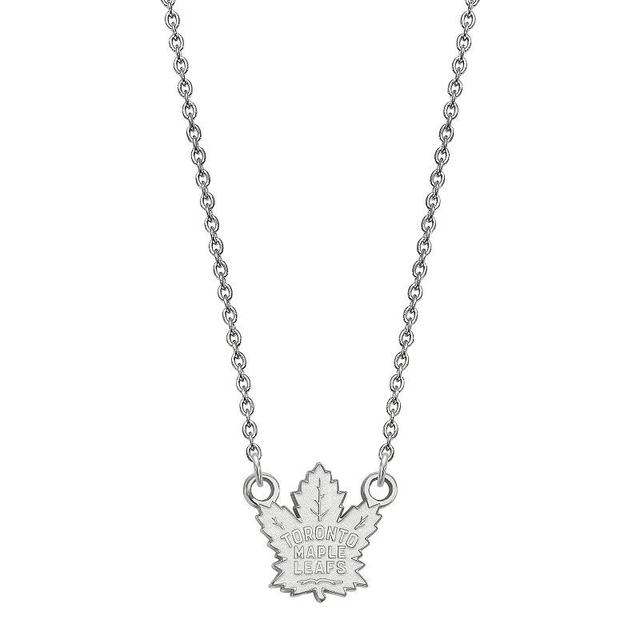 LogoArt Toronto Maple Leafs Sterling Silver Small Logo Pendant Necklace, Womens Product Image