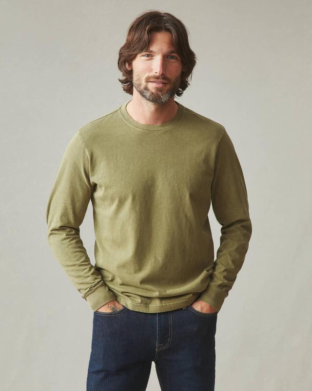 Vintage Crew Long Sleeve Tee - Washed Capulet Olive Male Product Image