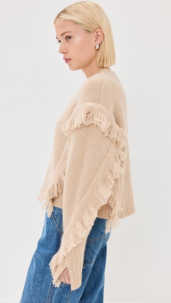 3.1 Phillip Lim Crewneck Sweater with Fringe Trim | Shopbop Product Image