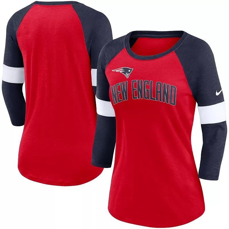 Women's Nike Arizona Cardinals Cardinal/Heather Black Football Pride Raglan 3/4-Sleeve T-Shirt Product Image