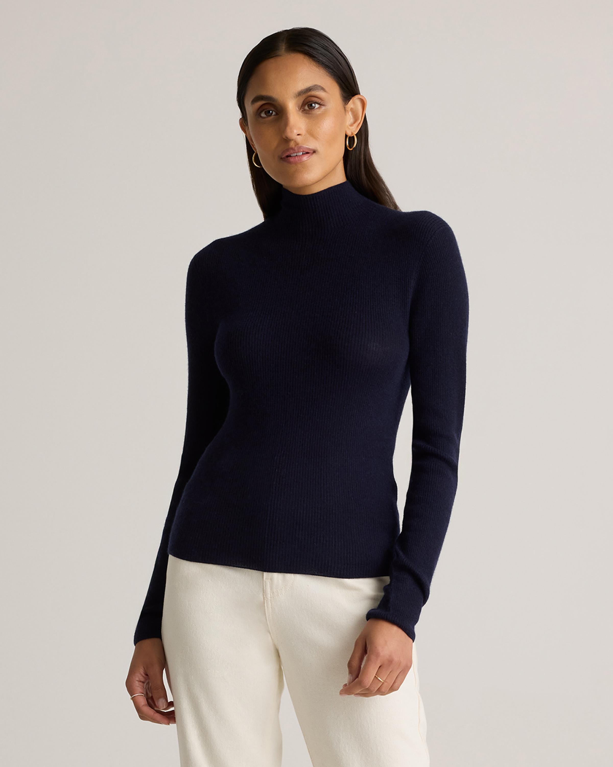 Featherweight Cashmere Ribbed Mockneck Sweater Product Image