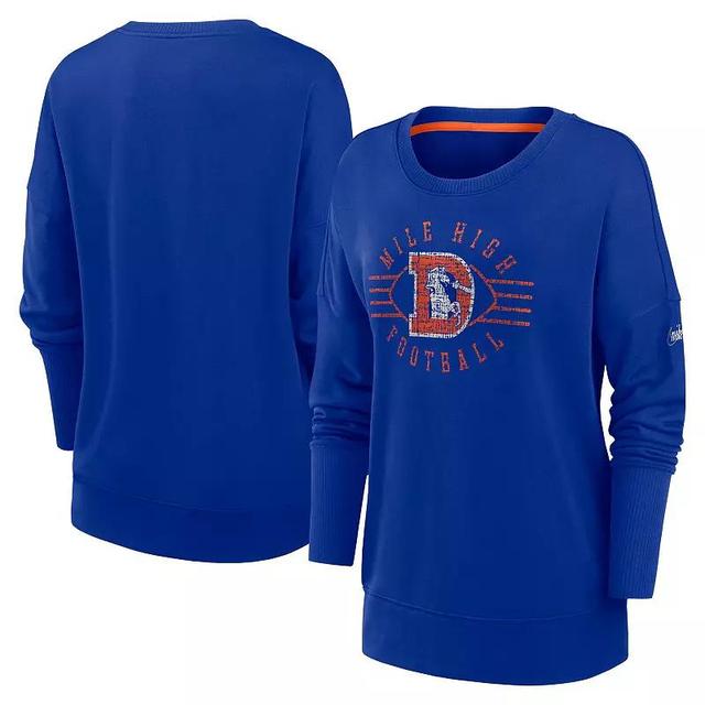 Womens Nike Royal Denver Broncos Rewind Playback Icon Performance Pullover Sweatshirt Product Image