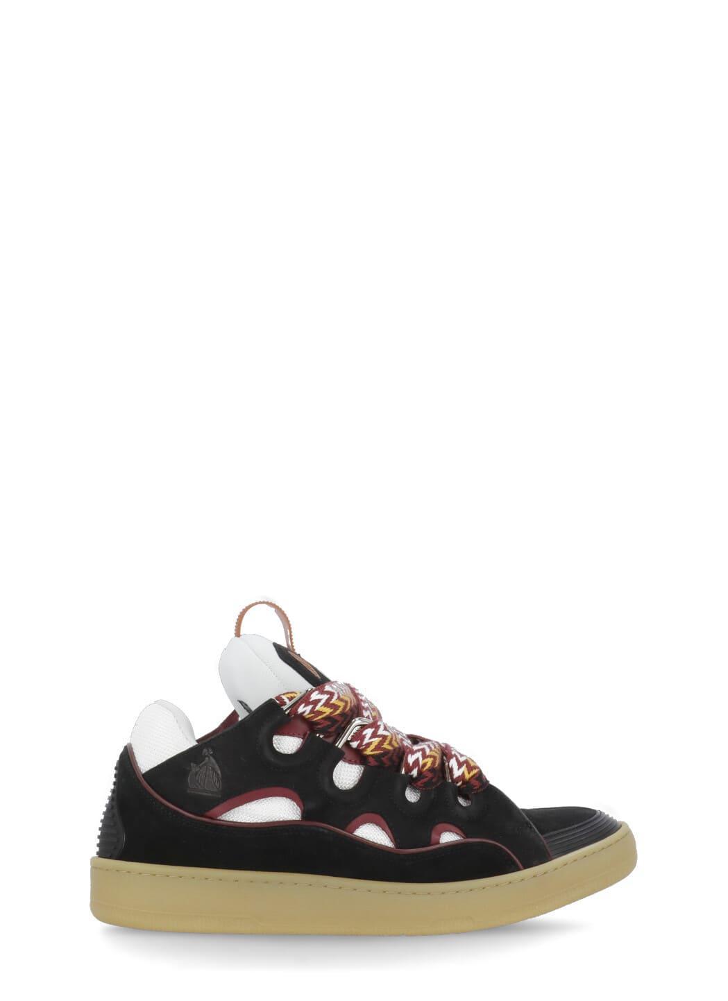 LANVIN Curb Suede Sneakers In Black Product Image