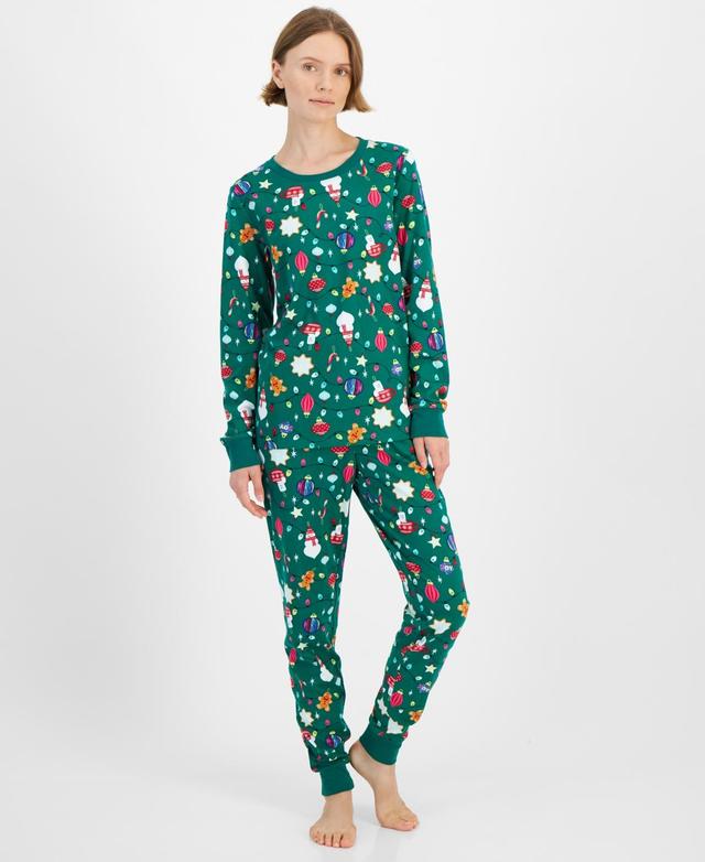 Family Pajamas Womens 2-Pc. Cotton Ornament Toss Matching Family Christmas Pajamas Set, Created for Macys Product Image