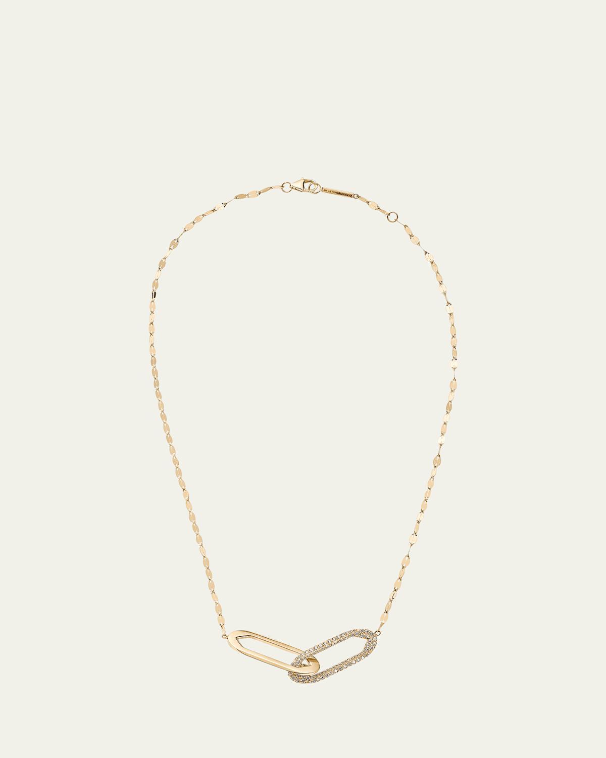 Womens Flawless 14K Yellow Gold & 0.4884 TCW Diamond Oblong-Link Necklace Product Image