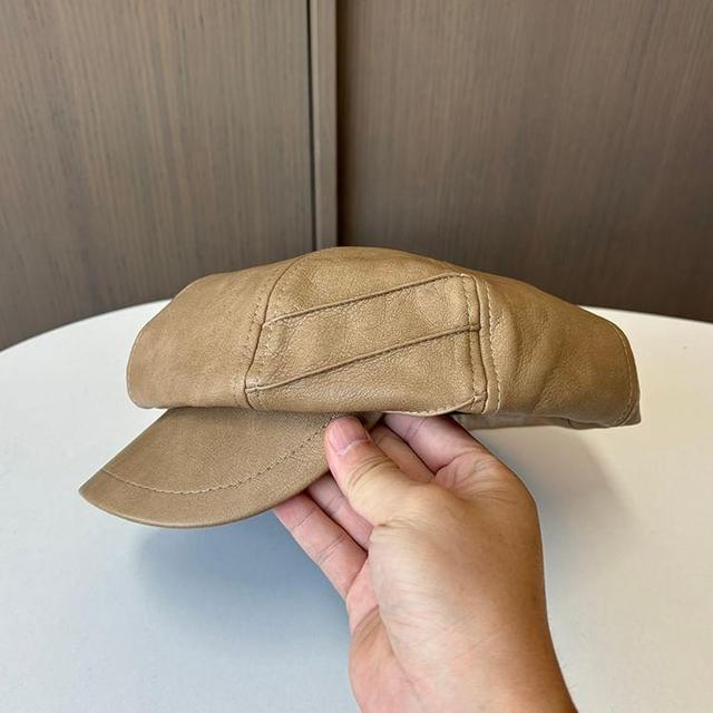 Faux Leather Newsboy Cap Product Image