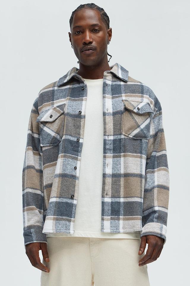 Wanted Plaid Shacket - Tan/Multi Product Image