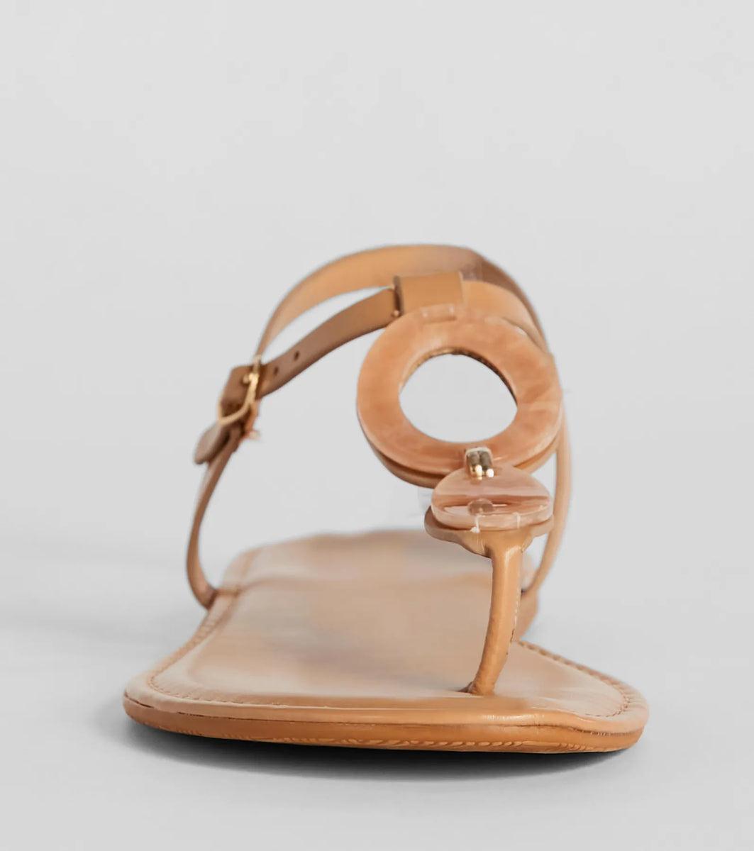 Beachy-Chic Shell Thong Strap Sandals product image