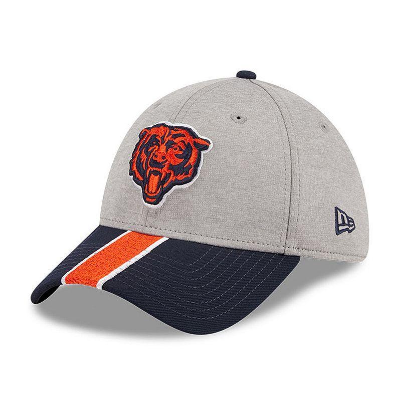 Mens New Era Heather Gray/Navy Chicago Bears Striped 39THIRTY Flex Hat Grey Product Image