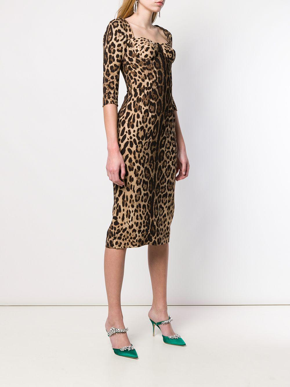 leopard-print midi dress Product Image