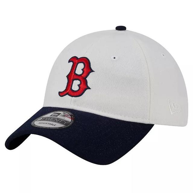 Mens New Era Cream Boston Red Sox Leather Strap 9TWENTY Adjustable Hat Product Image