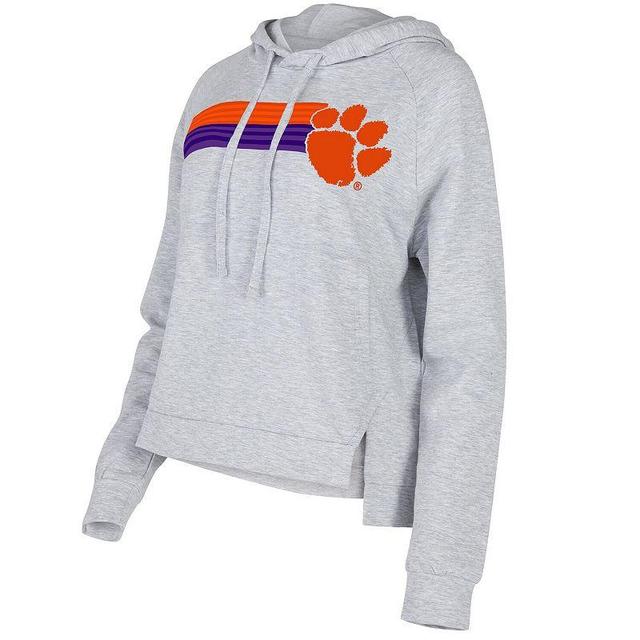 Womens Concepts Sport Gray Clemson Tigers CedarTri-Blend Raglan Pullover Hoodie Product Image