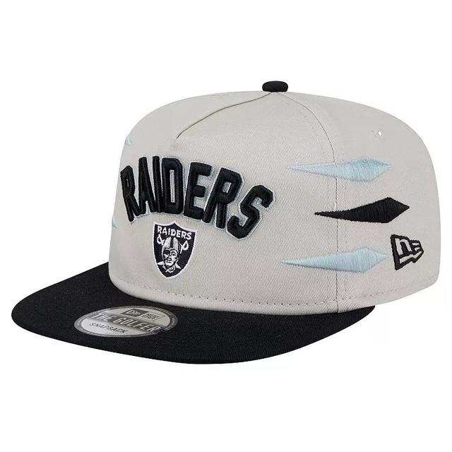 Mens New Era Stone/Black Las Vegas Raiders Athletic Golfer Snapback Hat Product Image