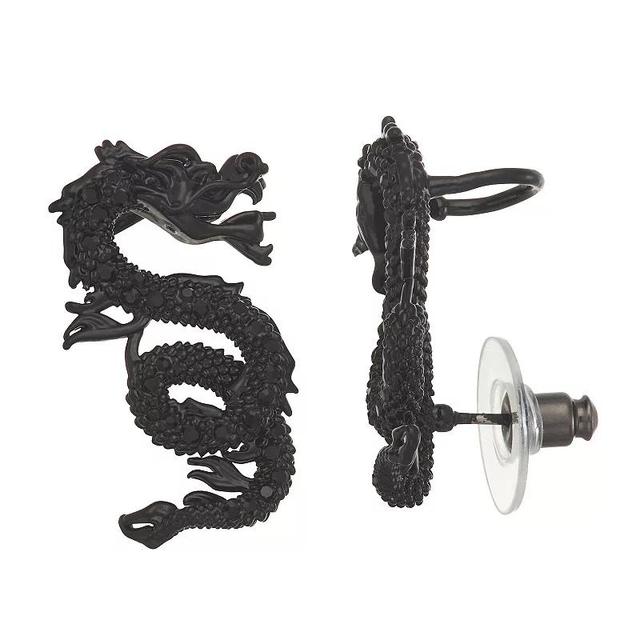 Simply Vera Vera Wang Black Tone Dragon Crawler Earrings, Womens Product Image