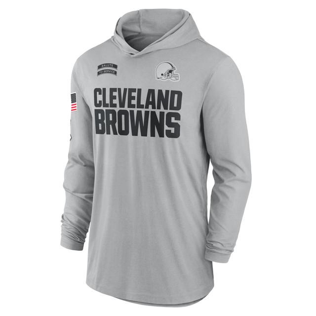 Cleveland Browns Salute to Service Edge Mascot Lockup Men’s Nike Men's Dri-FIT NFL Long-Sleeve Hooded Top Product Image